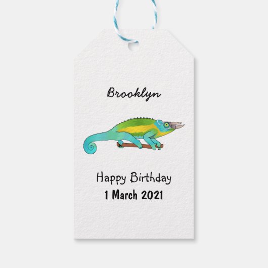 ジャクソンのカメレオン漫画イラストレーション ギフトタグ (裏面)