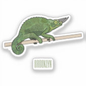 ジャクソンのカメレオン漫画イラストレーション シール (正面)