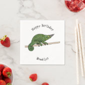 ジャクソンのカメレオン漫画イラストレーション スタンダードカクテルナプキン (インサイチュ)