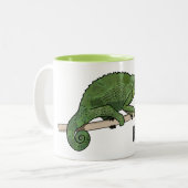 ジャクソンのカメレオン漫画イラストレーション ツートーンマグカップ (正面左)