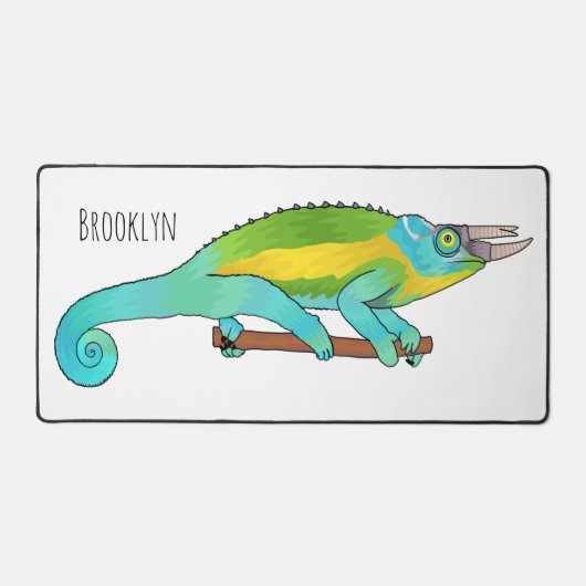 ジャクソンのカメレオン漫画イラストレーション デスクマット (正面)