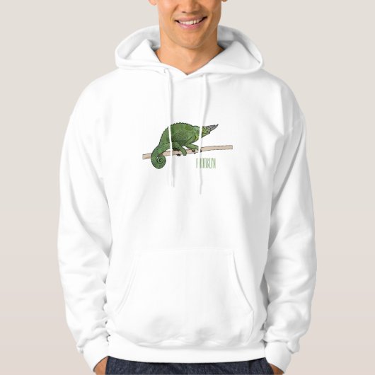 ジャクソンのカメレオン漫画イラストレーション パーカ (正面)