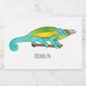 ジャクソンのカメレオン漫画イラストレーション フードラベル (シングルラベル)