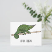 ジャクソンのカメレオン漫画イラストレーション ポストカード (スタンド正面)