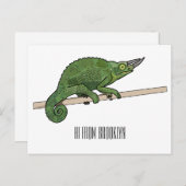 ジャクソンのカメレオン漫画イラストレーション ポストカード (正面/裏面)