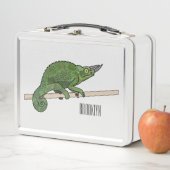 ジャクソンのカメレオン漫画イラストレーション メタルランチボックス (インサイチュ)