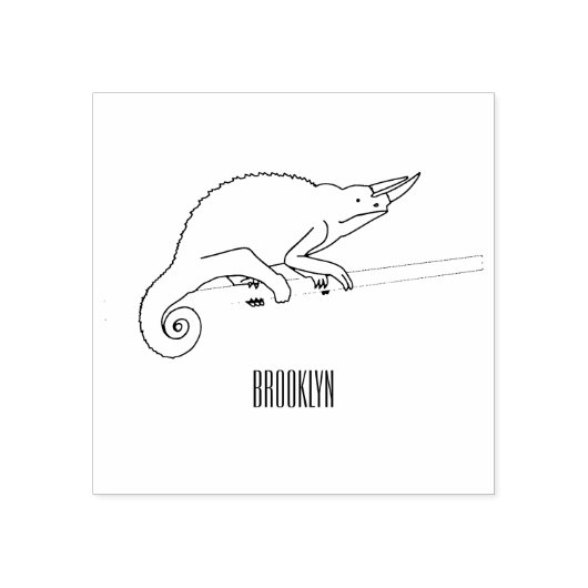 ジャクソンのカメレオン漫画イラストレーション ラバースタンプ (インプリント)