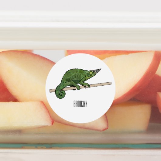 ジャクソンのカメレオン漫画イラストレーション ラベル (貼付)