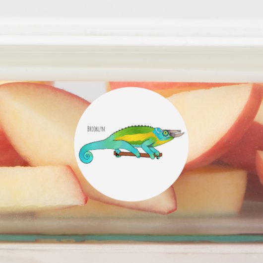 ジャクソンのカメレオン漫画イラストレーション ラベル (貼付)