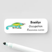 ジャクソンのカメレオン漫画イラストレーション 名札 (インサイチュ)