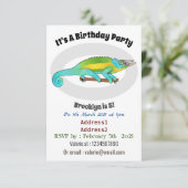 ジャクソンのカメレオン漫画イラストレーション 招待状 (スタンド正面)