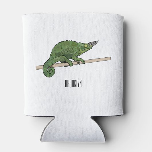 ジャクソンのカメレオン漫画イラストレーション 缶クーラー (裏面)