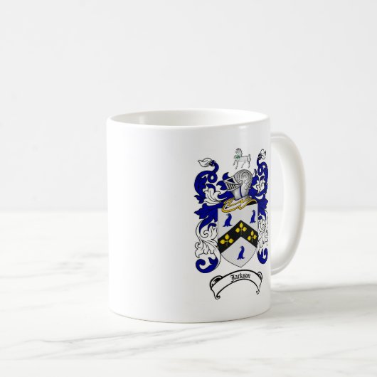 ジャクソンの家紋-ジャクソンの紋章付き外衣 コーヒーマグカップ (正面右)