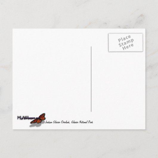 ジャクソングレイシャーオーバービューアットグレイシャーナショナルパーク ポストカード (裏面)