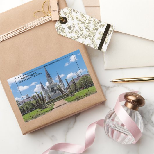 ジャクソンスクエアニューオーリンズ 長方形シール (ギフト)