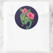 ジャクソンズカメレオンとハイビスカス ラウンドシール (バッグ)