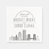 ジャクソンビルデコスカイライン |の結婚イベント スタンダードカクテルナプキン (正面)