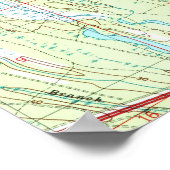 ジャクソンビルビーチと大西洋ビーチフロリダの地図 ポスター (角)