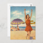 ジャクソンビルビーチ、フロリダ州ヴィンテージ ポストカード (正面/裏面)