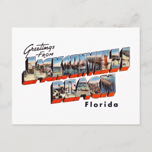 ジャクソンビルビーチ フロリダ州 1 ポストカード (正面)