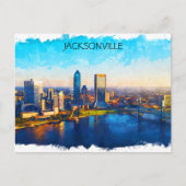 ジャクソンビルフロリダスカイラインパノラマビュー ポストカード (正面)