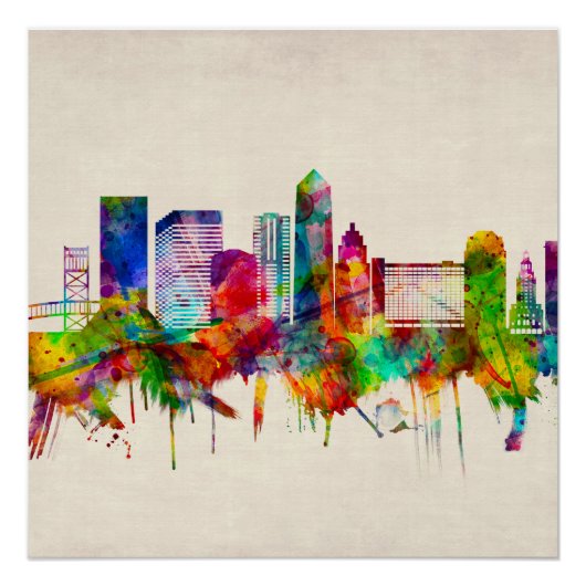 ジャクソンビルフロリダスカイライン ポスター (正面)