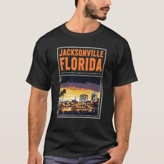 ジャクソンビルフロリダヴィンテージシティグラフィック風光明媚 Tシャツ