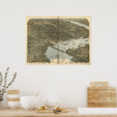 ジャクソンビルフロリダ1893パノラママップ ポスター (キッチン)