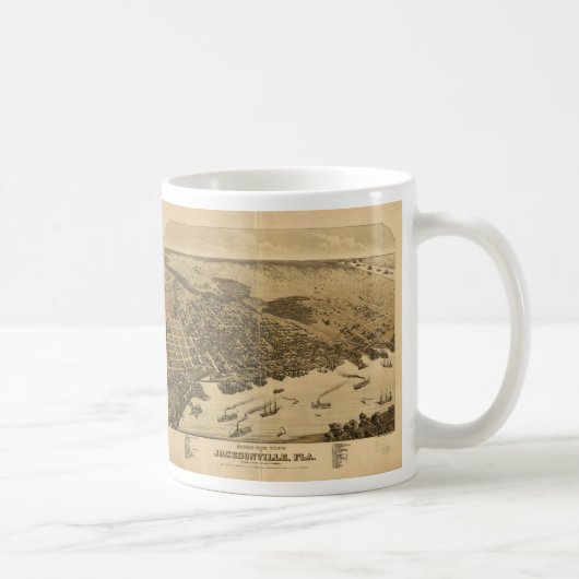 ジャクソンビルフロリダ(1876年)の鳥目眺め コーヒーマグカップ (右)