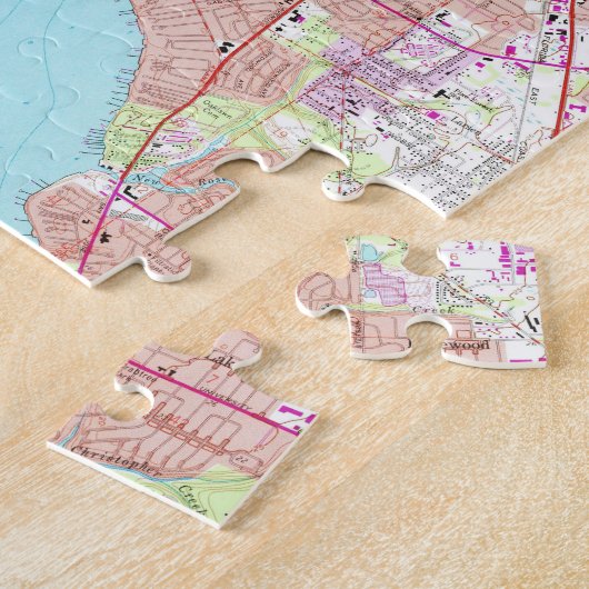 ジャクソンビルフロリダ(1964年)のヴィンテージの地図 ジグソーパズル (側面)