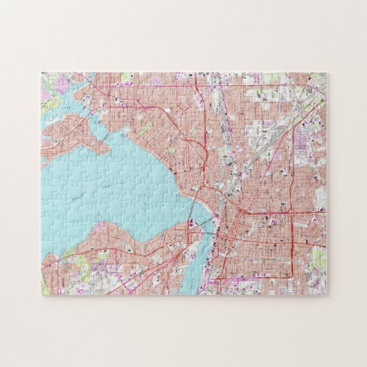 ジャクソンビルフロリダ(1964年)のヴィンテージの地図 ジグソーパズル (横)