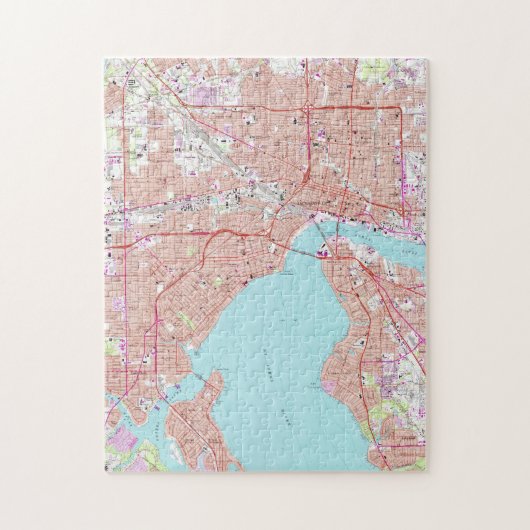 ジャクソンビルフロリダ(1964年)のヴィンテージの地図 ジグソーパズル (縦)