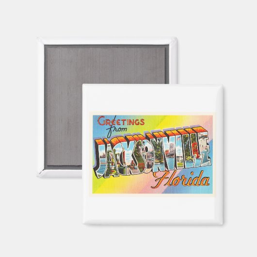 ジャクソンビルフロリダFLヴィンテージ旅行記念品 マグネット (正面/裏面)