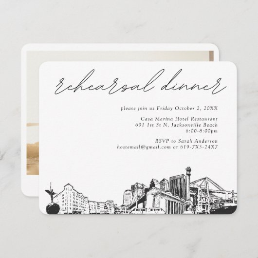 ジャクソンビルリハーサル招待状エンクロージャカード エンクロージャーカード (正面/裏面)