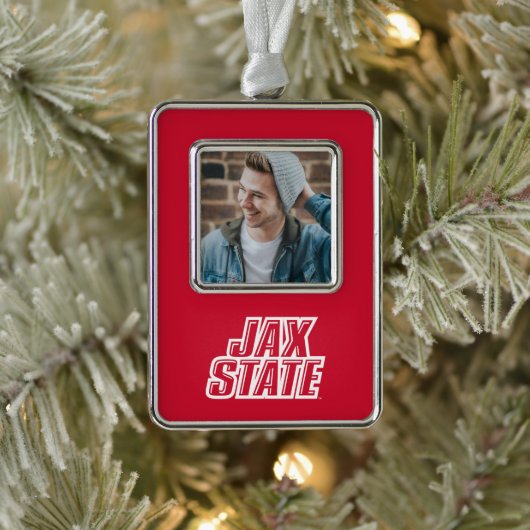 ジャクソンビル州ユニバーシティホリデー シルバープレートフレームオーナメント (ツリー)