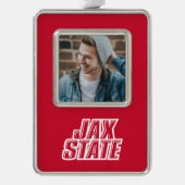 ジャクソンビル州ユニバーシティホリデー シルバープレートフレームオーナメント (正面)