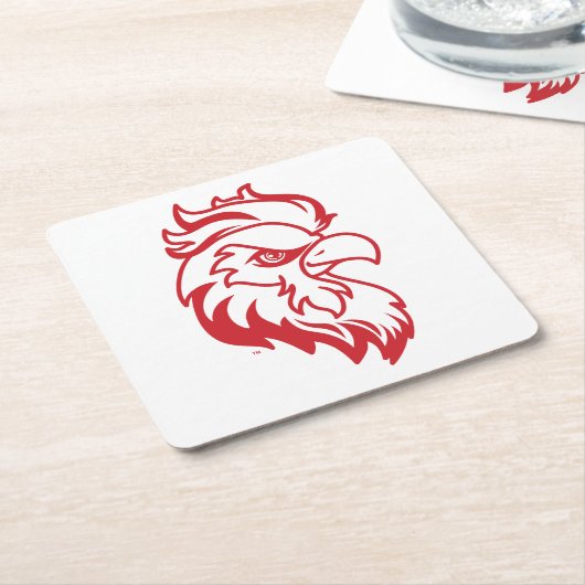 ジャクソンビル州大学ガメコックスレッドイーグル スクエアペーパーコースター (アングル)