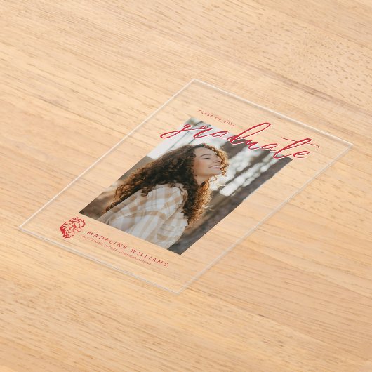 ジャクソンビル州大学卒業 アクリル招待状 (レイダウン)