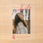 ジャクソンビル州大学卒業 アクリル招待状 (正面)