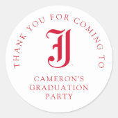 ジャクソンビル州大学卒業 ラウンドシール (正面)