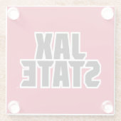 ジャクソンビル州大学JAX州はっきりした文字 ガラスコースター (裏面)