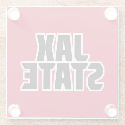 ジャクソンビル州大学JAX州はっきりした文字 ガラスコースター (裏面)