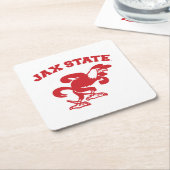 ジャクソンビル州大学JAX州ガメコック スクエアペーパーコースター (アングル)