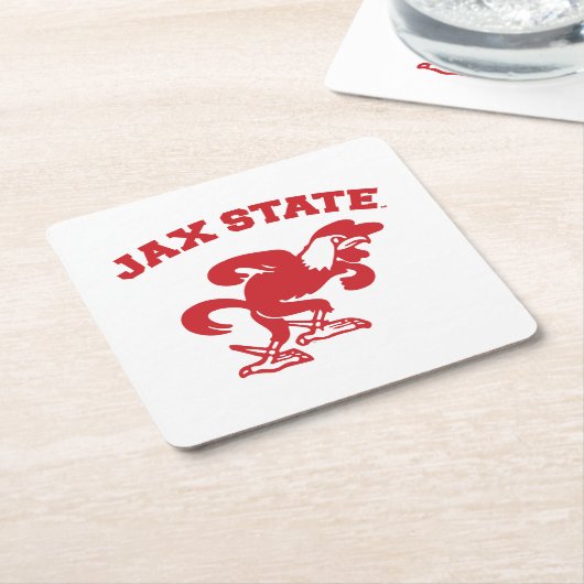 ジャクソンビル州大学JAX州ガメコック スクエアペーパーコースター (アングル)