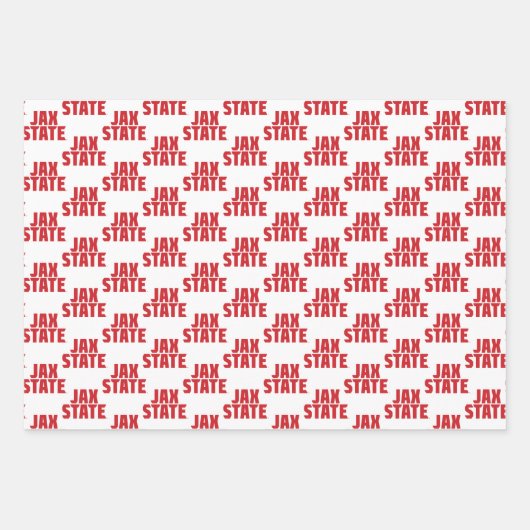 ジャクソンビル州大学JAX州レッド ラッピングペーパーシート (正面2)