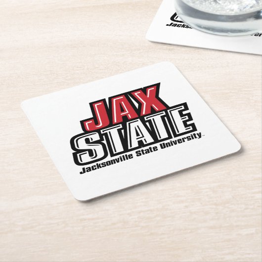 ジャクソンビル州大学JAX州 スクエアペーパーコースター (アングル)