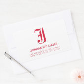 ジャクソンビル州立大学 クラシックJSUイニシャル 長方形シール (封筒)