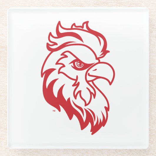 ジャクソンビル州立大学 Gamecocks 赤 ゲームコ ガラスコースター (正面)