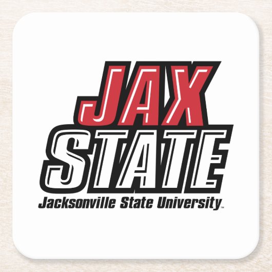 ジャクソンビル州立大学 JAX STATE ロゴ スクエアペーパーコースター (正面)