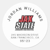 ジャクソンビル州立大学 JAX STATE ロゴ ラウンドシール (正面)